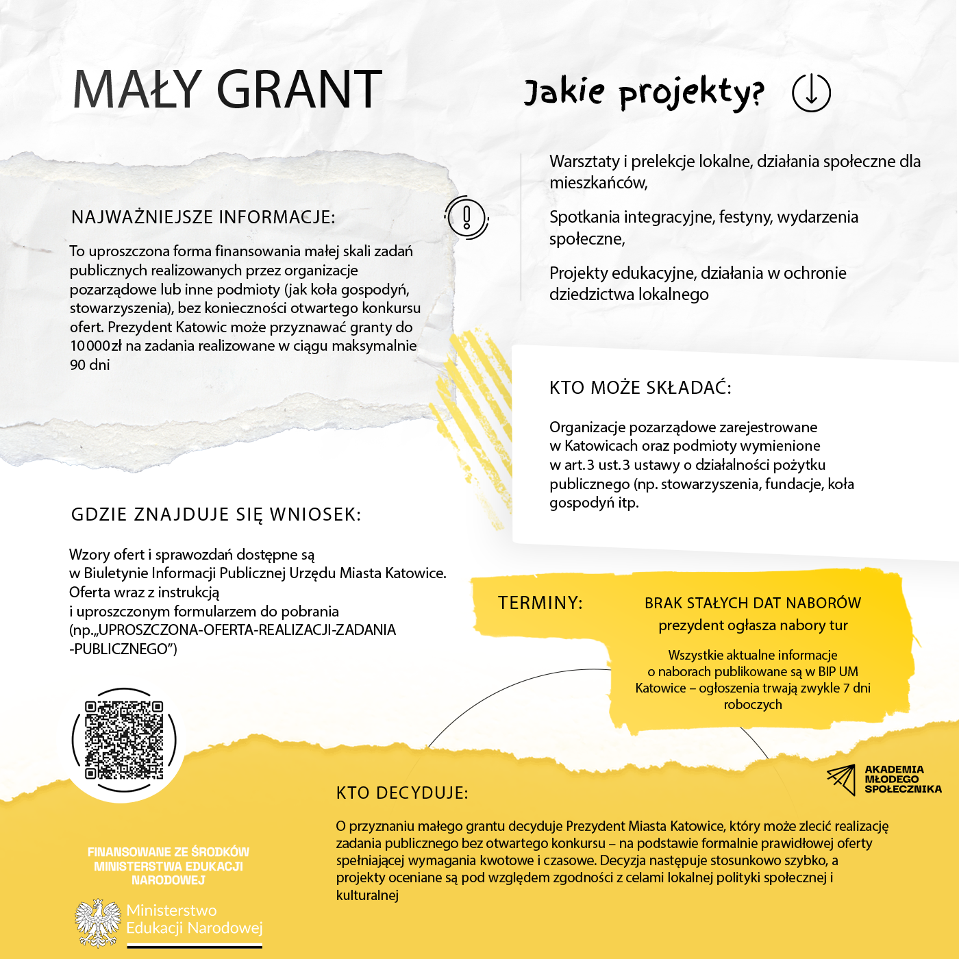 Infografika dotycząca małego grantu.
